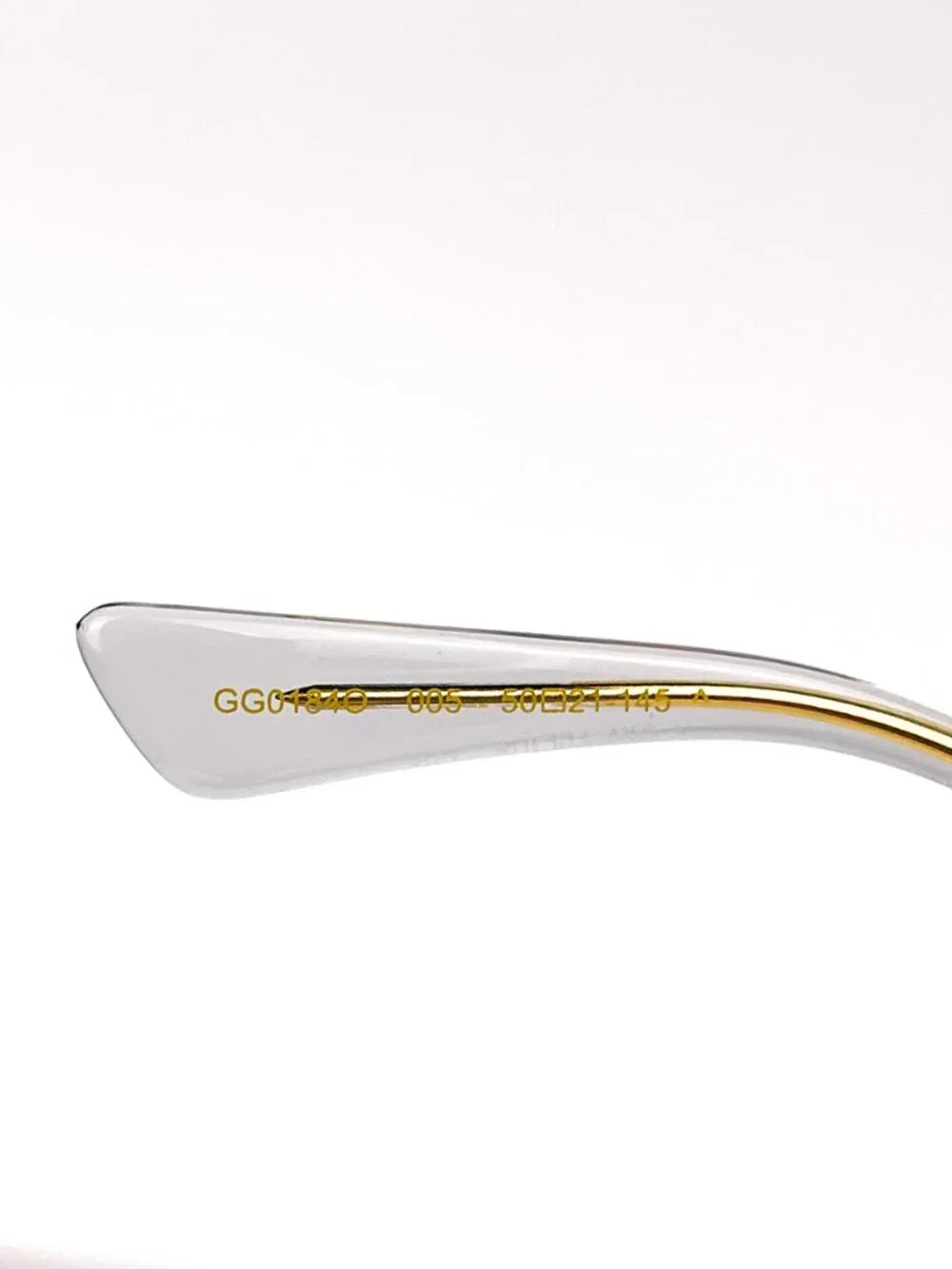 GUCCI GG0184O 005 GREY CLEAR GOLD SQUARE EYEGLASSES